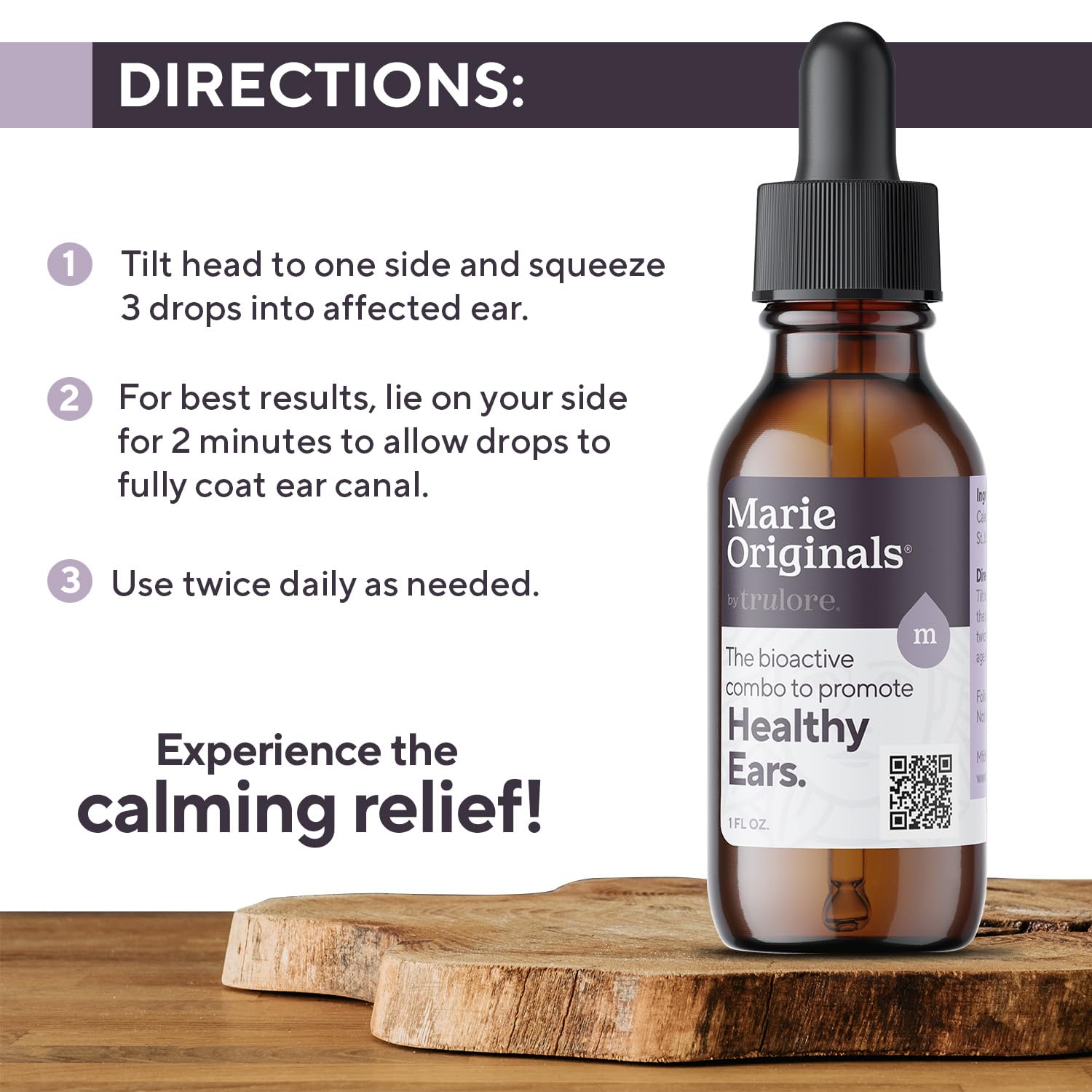 Marie Originals Natural Ear Oil Drops | Mullein Garlic Oil for Ear Infections Prevention & Pain Relief | Herbal Earache Remedy for Adults, Kids & Pets | Soothes Ear Pain, Removes Wax & Supports Ear Health (2 Pack) - Perfect for Travel, Swimming & Daily Ear Care