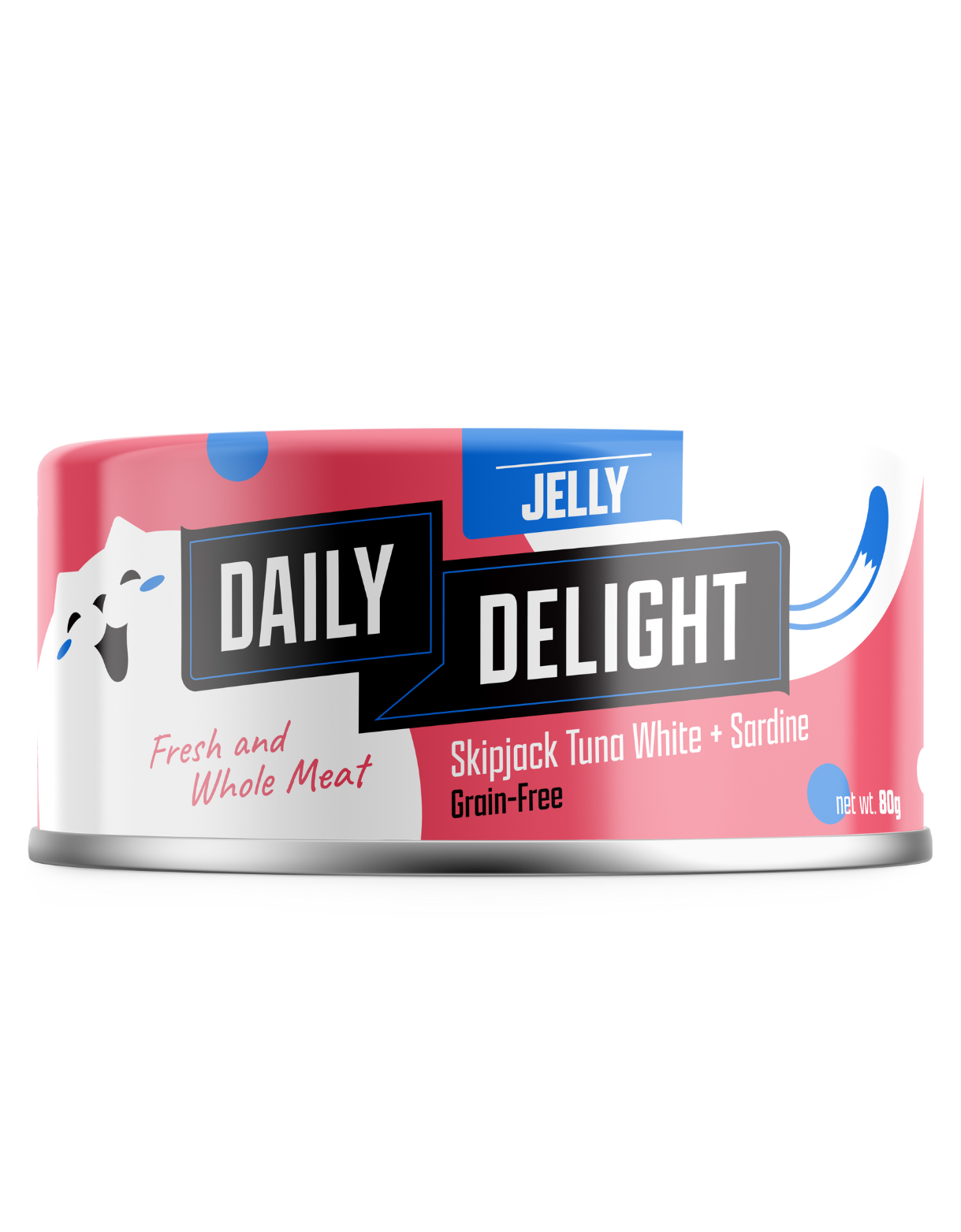 Premium Skipjack Tuna & Sardine Canned Cat Food - 80g High Protein Wet Food for Adult Cats - Perfect for Mealtime, Travel & Emergency Pet Supplies