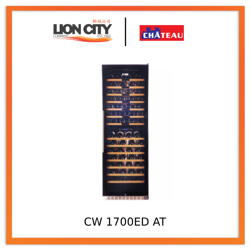 Chateau CW 1700ED AT 171 Bottle Wine Cooler Refrigerator - Dual Zone Temperature Control for Red & White Wine Storage - Perfect for Home Bars, Restaurants, and Wine Cellars