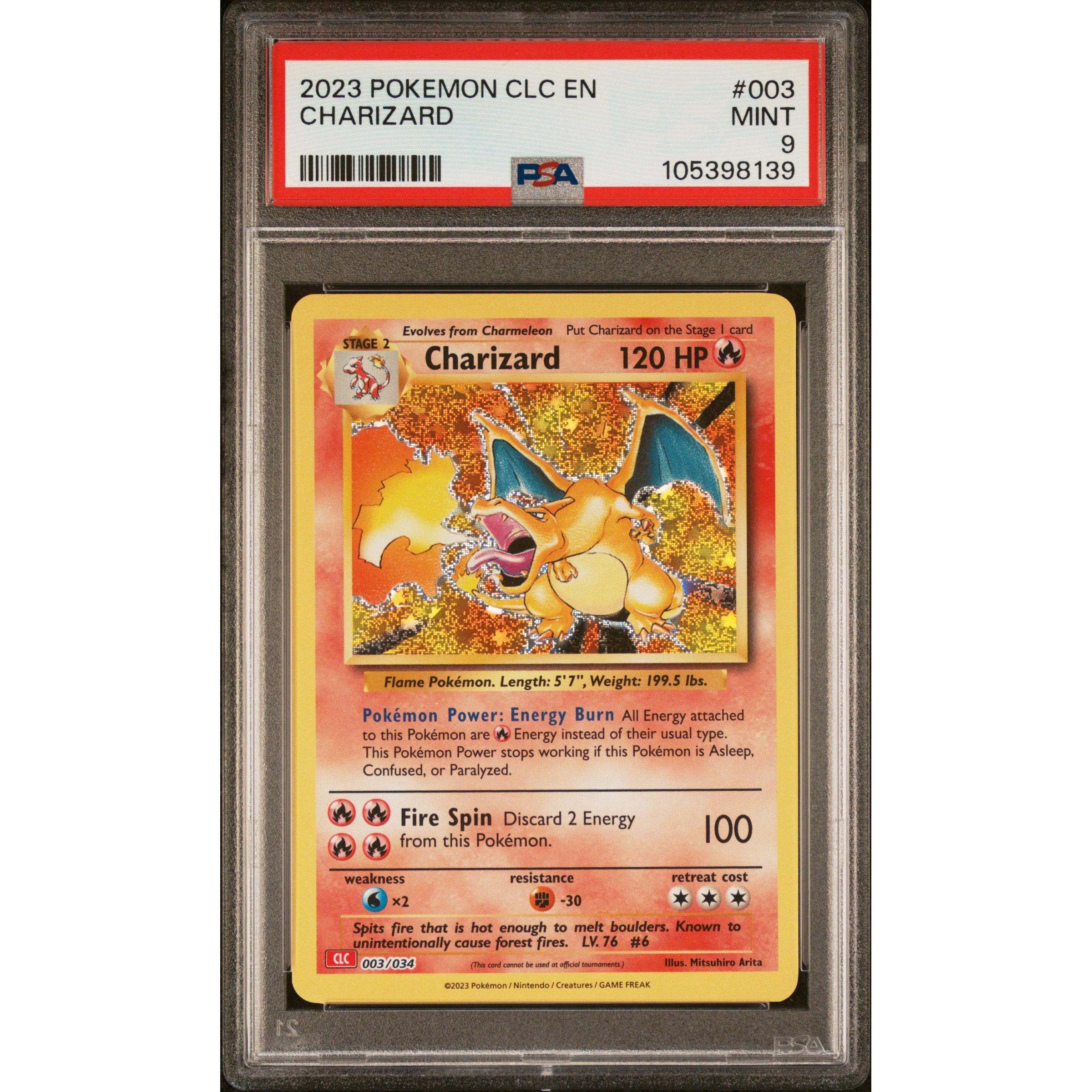 2023 Pokemon Classic Collection Charizard Holo 003/034 PSA 9 Graded Card - Rare Collectible for Trading Card Game Enthusiasts & Investment, Perfect for Display, Gifts, and Competitive Play