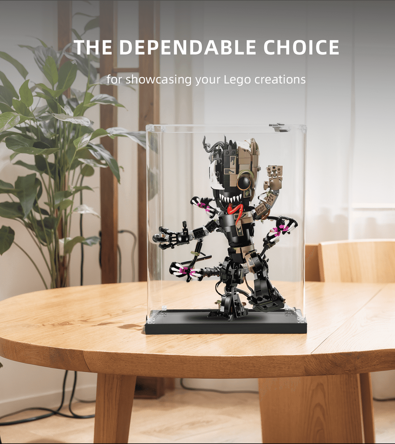 Lego Marvel Venomised Groot 76249 Display Case - Protective Showcase for Collectible Building Sets - Perfect for Home Decor, Office Display & Gift Giving