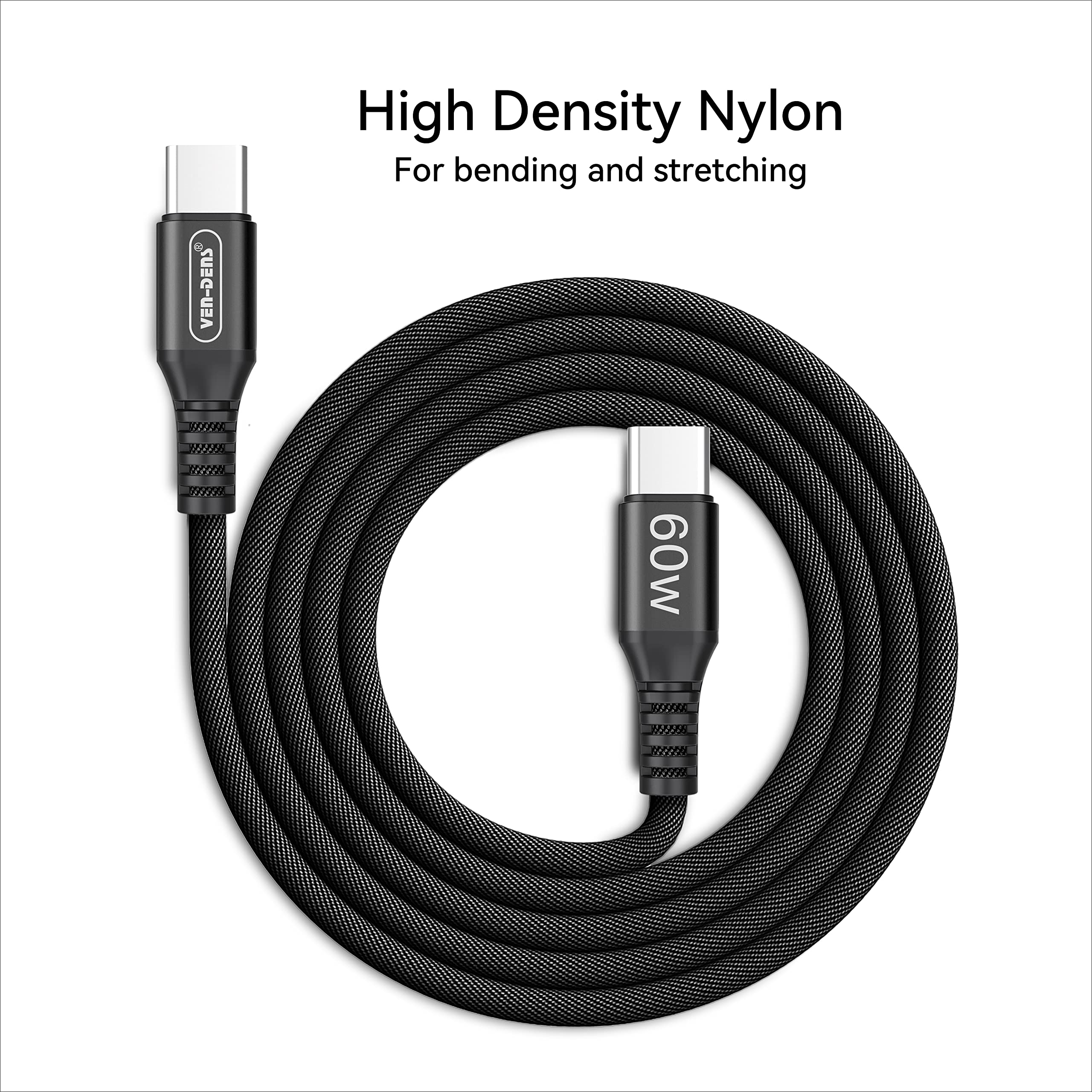 **60W USB C Fast Charger Cable (1.5M) PD Compatible for Samsung Galaxy Z Flip 6/Z Fold 6/5/4/3 - Rose Gold | Perfect for Travel, Office & Home Charging**