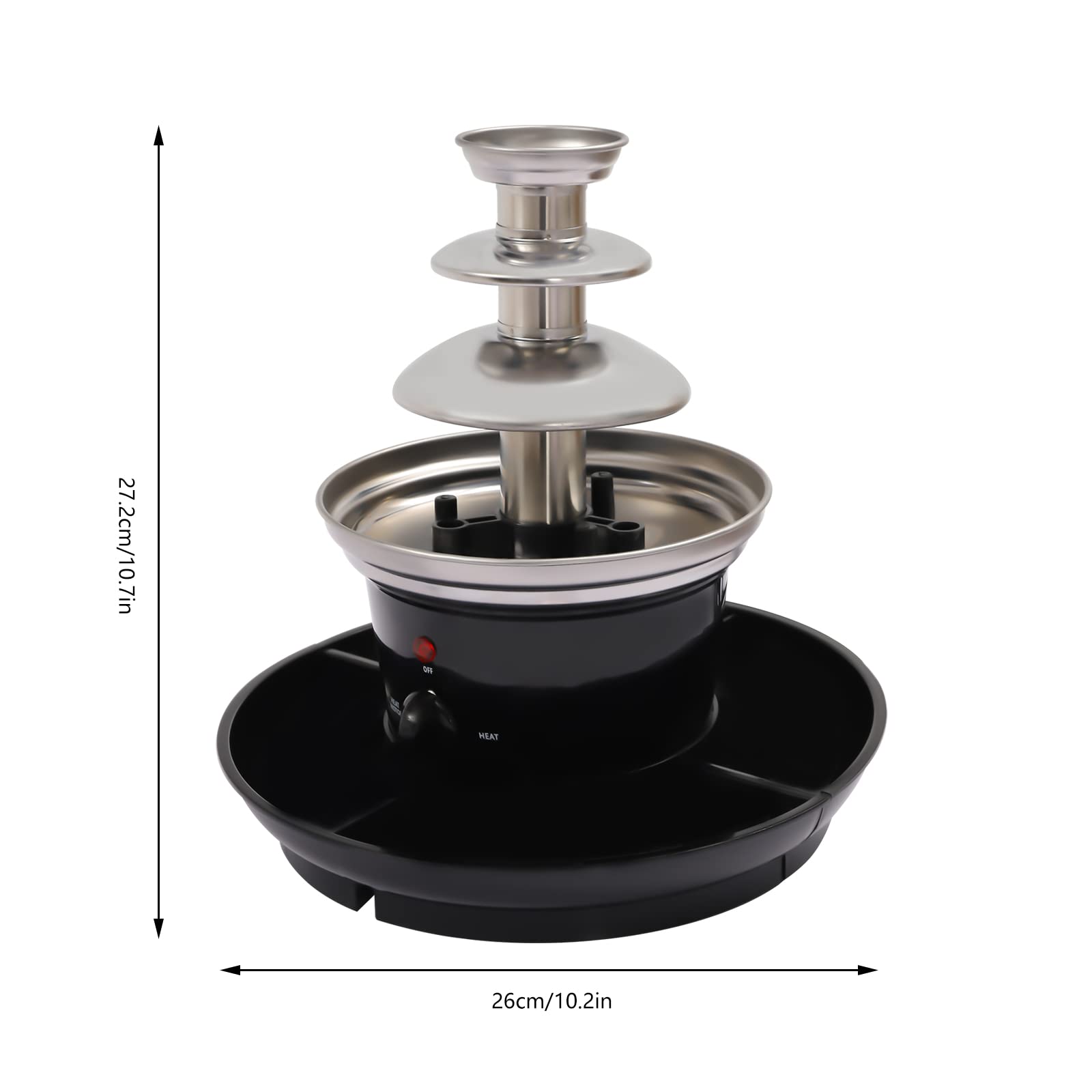 1lb Chocolate Fountain Machine - 3-Tier Stainless Steel Fondue Fountain with Fruit Plate & 40W Heater for Christmas, Birthday Parties, Weddings & Events (120V) - Perfect for Dessert Buffets, Catering & Home Entertaining