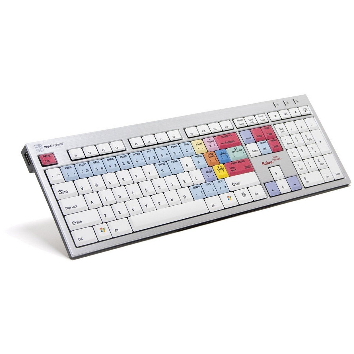 Logickeyboard Sabre Travel Reservation Slim Line PC Keyboard - Shortcut Keyboard for Sabre Travel Network | Boost Productivity for Travel Agents & Booking Professionals