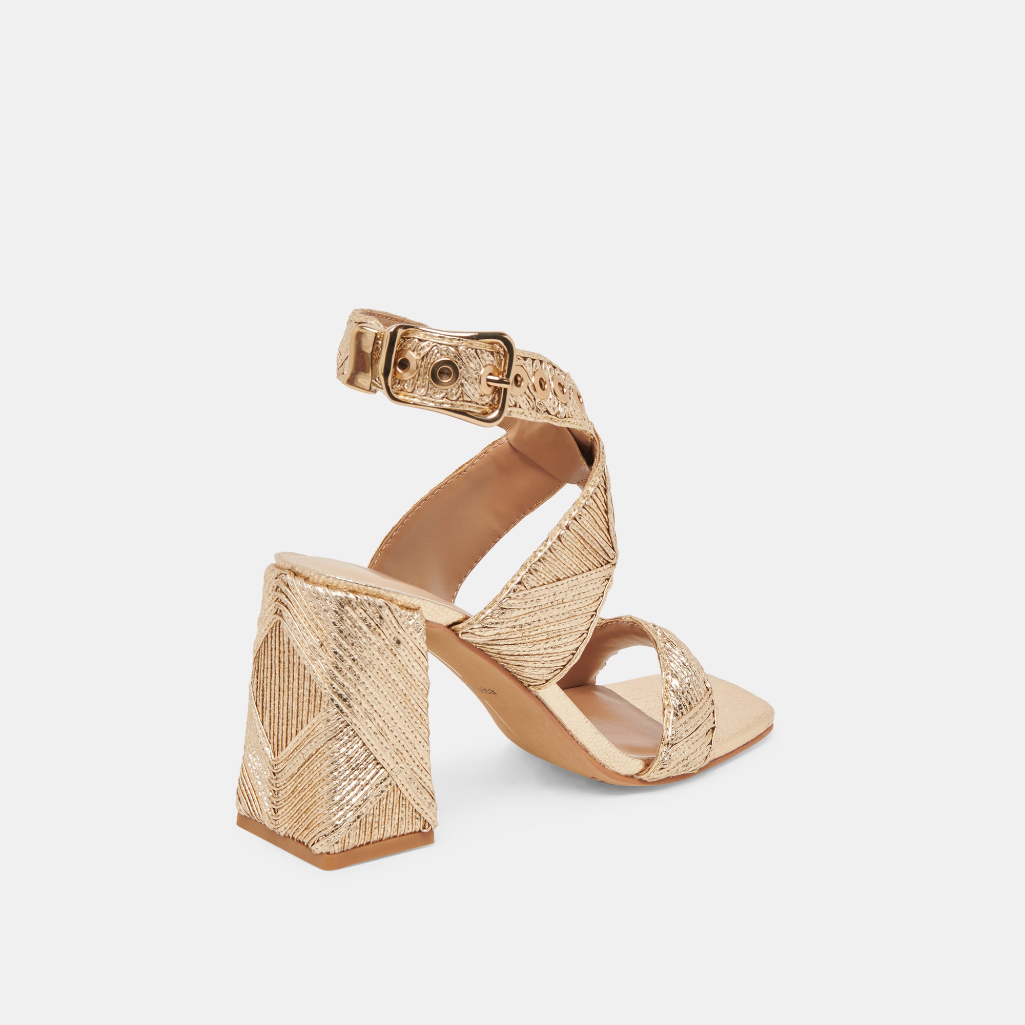 FINNY DECO Gold Woven Heels for Women - Stella Style Elegant High Heels | Perfect for Parties, Weddings & Evening Events