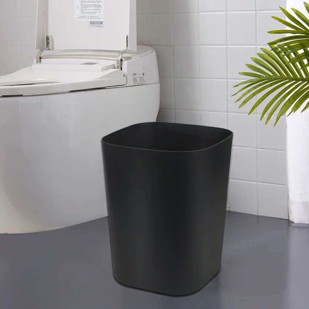 Besli 2 Gallon Small Trash Can - Black Wastebasket for Bathroom, Bedroom, Kitchen & Office - Compact Garbage Bin with Lid (1 Pack) - Perfect for Small Spaces, Desks & Home Organization