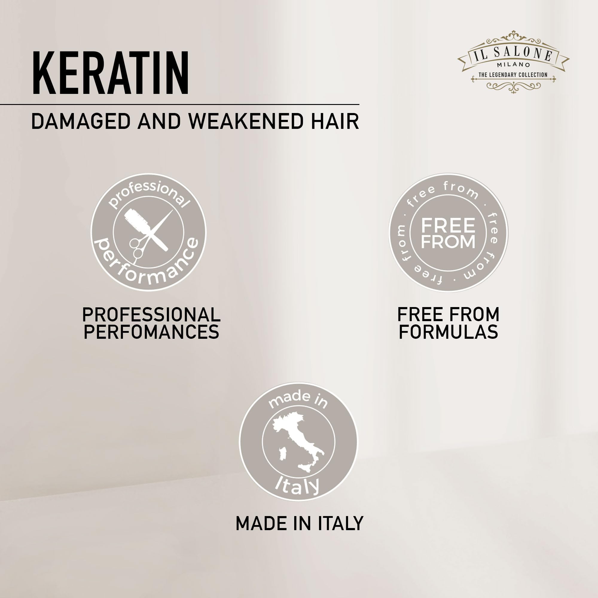 Professional Keratin Shampoo & Conditioner Set for Damaged Hair (16.9 oz Each) - Repairing & Detangling Hair Treatment with Almond Oil & Vitamin E - Salon Quality Hair Care for Dry, Frizzy, Color-Treated Hair - Perfect for Home & Salon Use