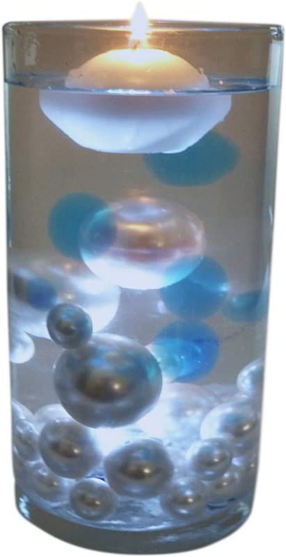 Unique Transparent Water Gel Beads with Blue Accents - Decorative Vase Fillers for Weddings, Home Decor & Floral Arrangements (White Pearl Beads Sold Separately)