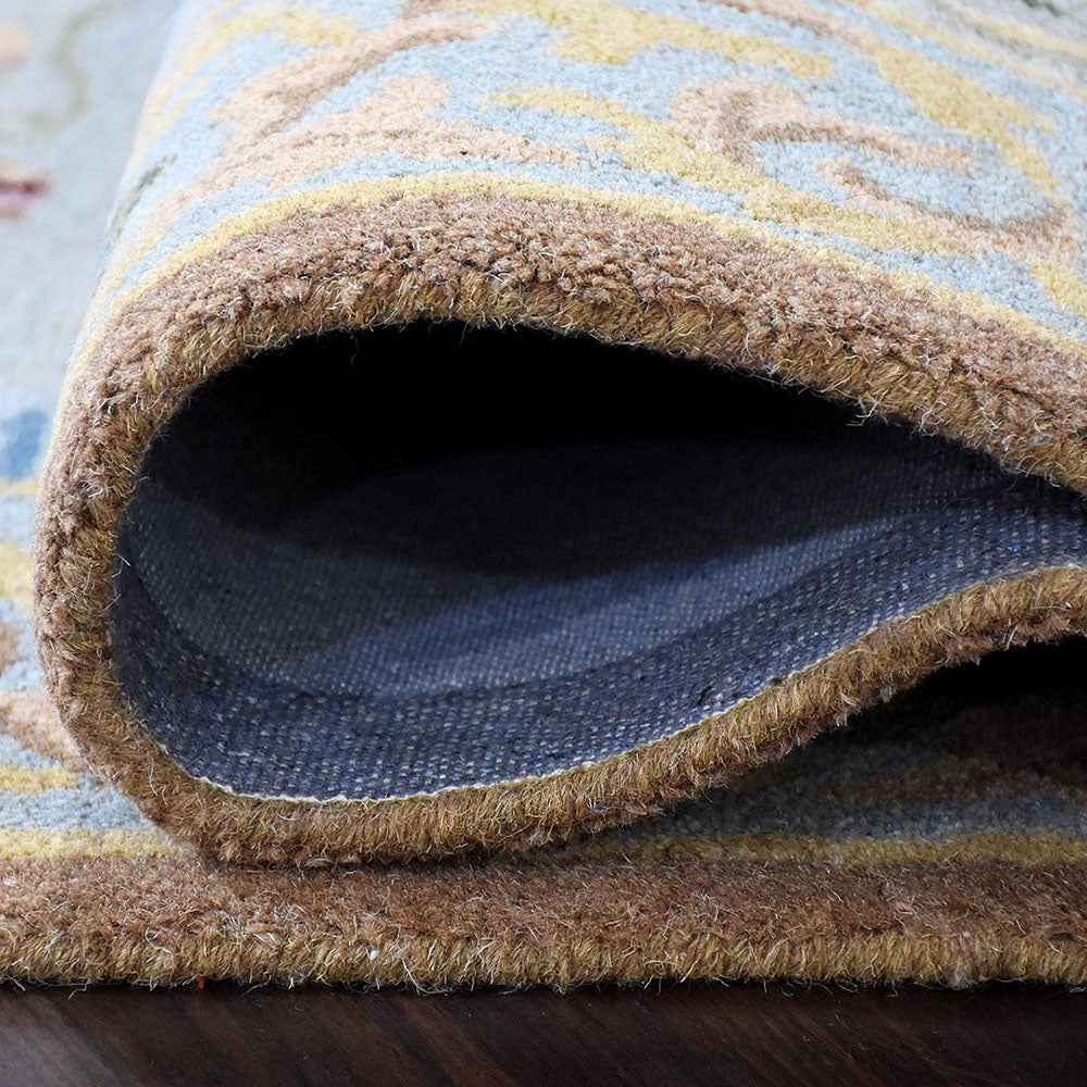 Qom Hand Tufted Rug - Soft Modern Wool Area Carpet for Living Room, Bedroom & Nursery - Non-Slip Home Decor Floor Mat