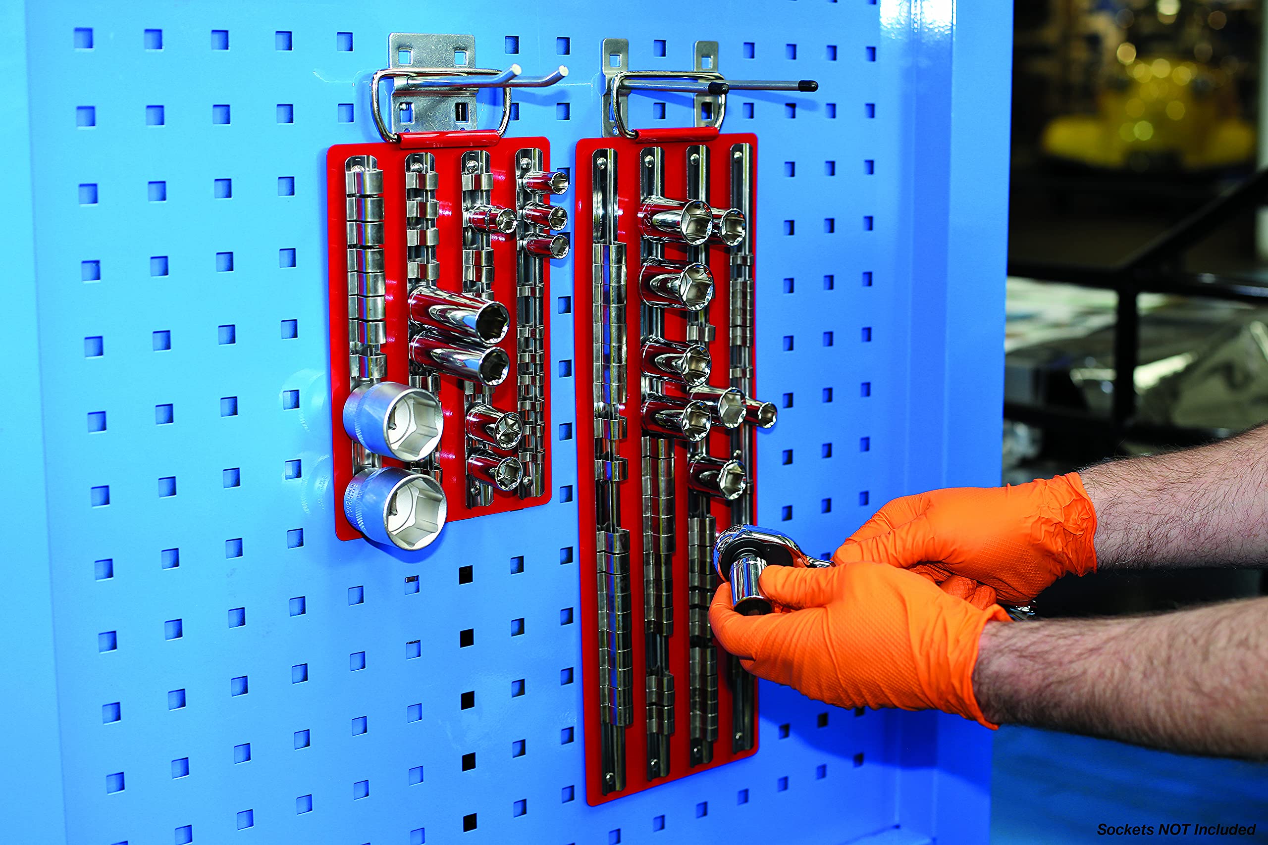 Laser 2789 Small Red Socket Rail Rack - Organize & Store Sockets for Automotive & DIY Tool Kits