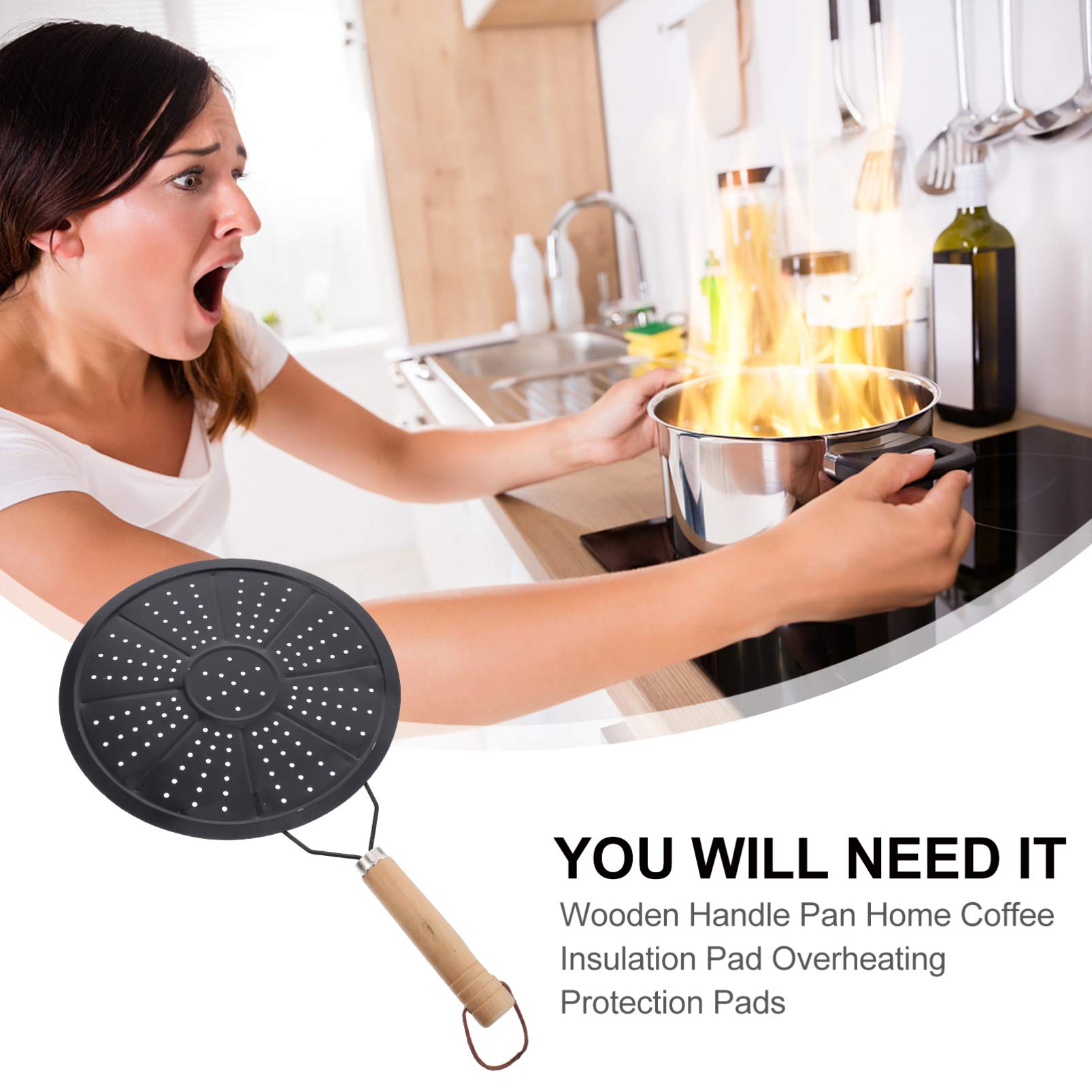 2-Pack Iron Heat Diffuser Plate for Induction Cooktops - Induction Hob Adapter with Wooden Handle - Stovetop Cookware Accessory for Even Heating & Simmering - Perfect for Home Kitchen, Camping & RV Cooking