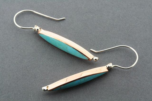 Handmade Copper & Turquoise Spear Earrings for Women - Boho Tribal Jewelry - Perfect for Festivals, Parties & Everyday Wear