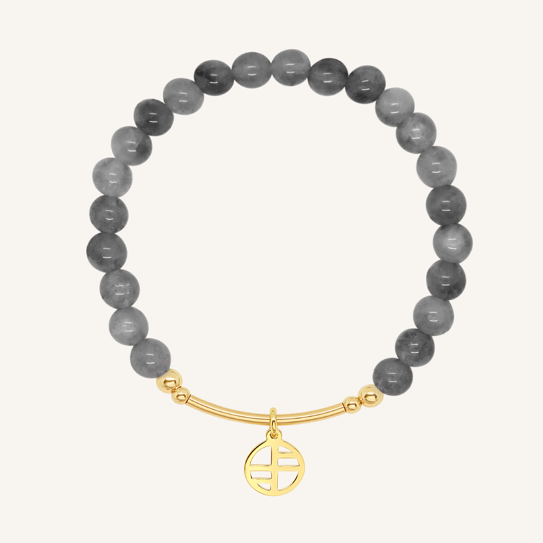 Eagle Eye Charm Bracelet with Stone of Perspective - Spiritual Jewelry for Protection & Clarity | Perfect for Meditation, Yoga & Energy Healing