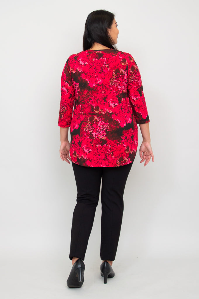Jazz 3/4 Sleeve Women's Top - Normandy Style Bamboo V-Neck Blouse for Casual Wear & Office Outfits