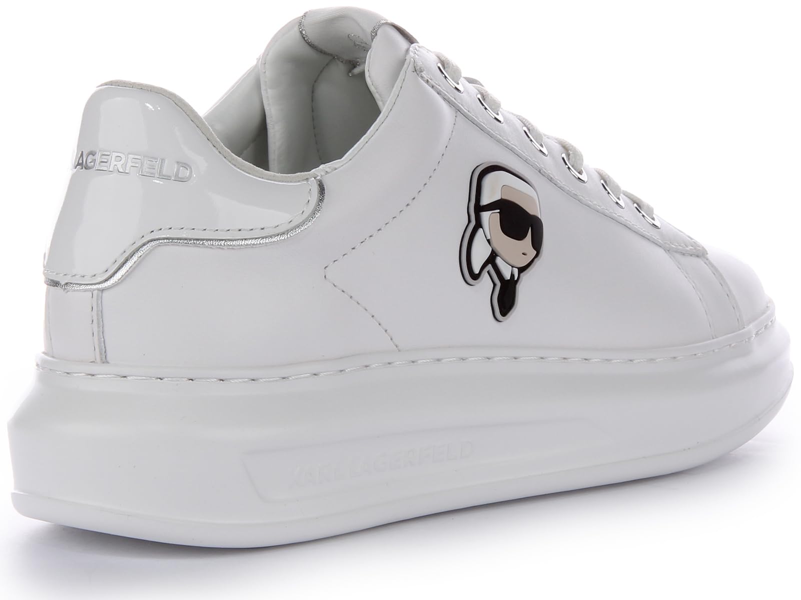 KARL LAGERFELD Kapri NFT Low Lace-Up Women's Sneakers in White & Pink | Fashionable Comfort for Casual Wear, Street Style & Everyday Outfits