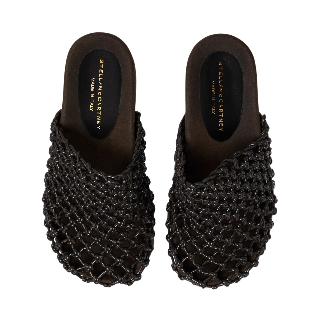 Eco-Friendly Terra Recycled Knotted Net Mules - Sustainable Women's Slip-On Shoes for Beach, Casual Wear & Summer Outfits