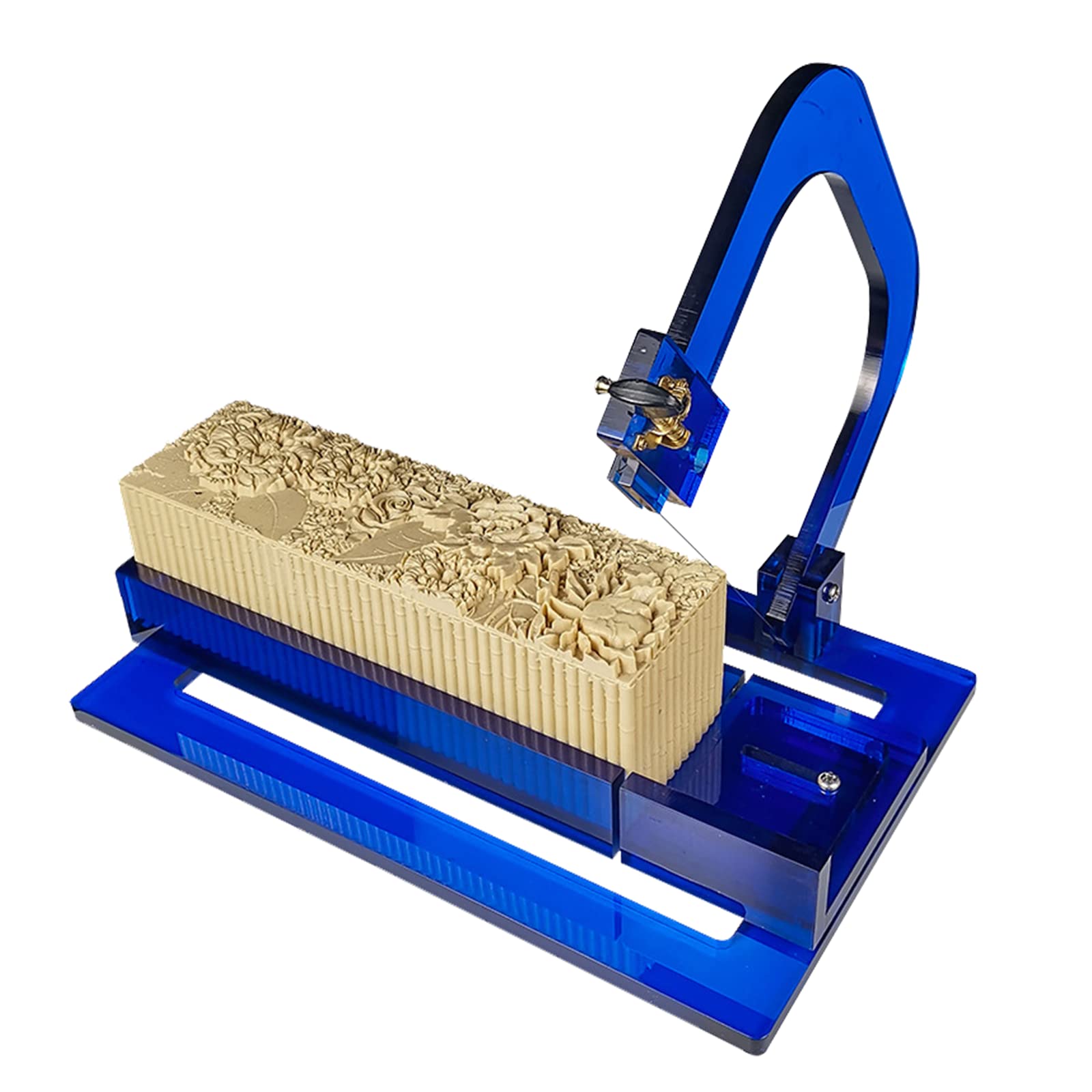 Premium Acrylic Soap Cutter with Stainless Steel Wire - Professional Soap Slicing Tool for Handmade Soap Bars (Dark Blue) - Perfect for DIY Soap Making, Crafting, and Home Bath Products