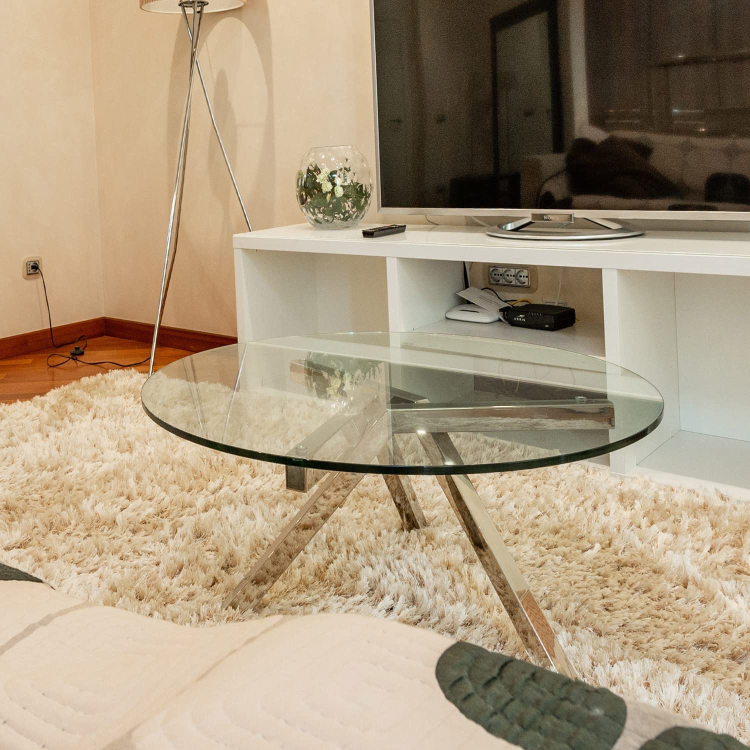 40 Inch Clear Round Glass Table Top by Fab Glass & Mirror – Perfect for Dining, Living Room, and Office Decor