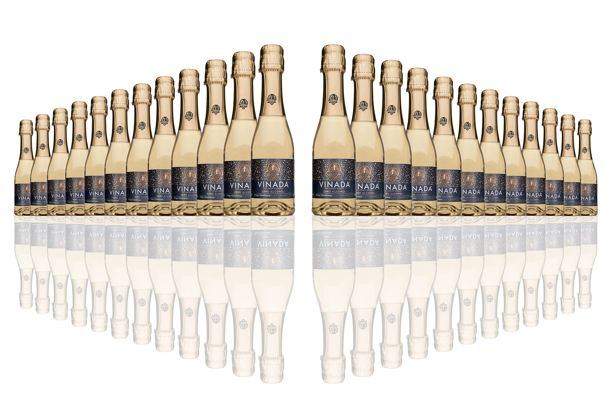 VINADA Crispy Chardonnay Mini - Alcohol Free Wine - 200ml (24 Pack) - Perfect for Parties, Gifts & Sober Celebrations