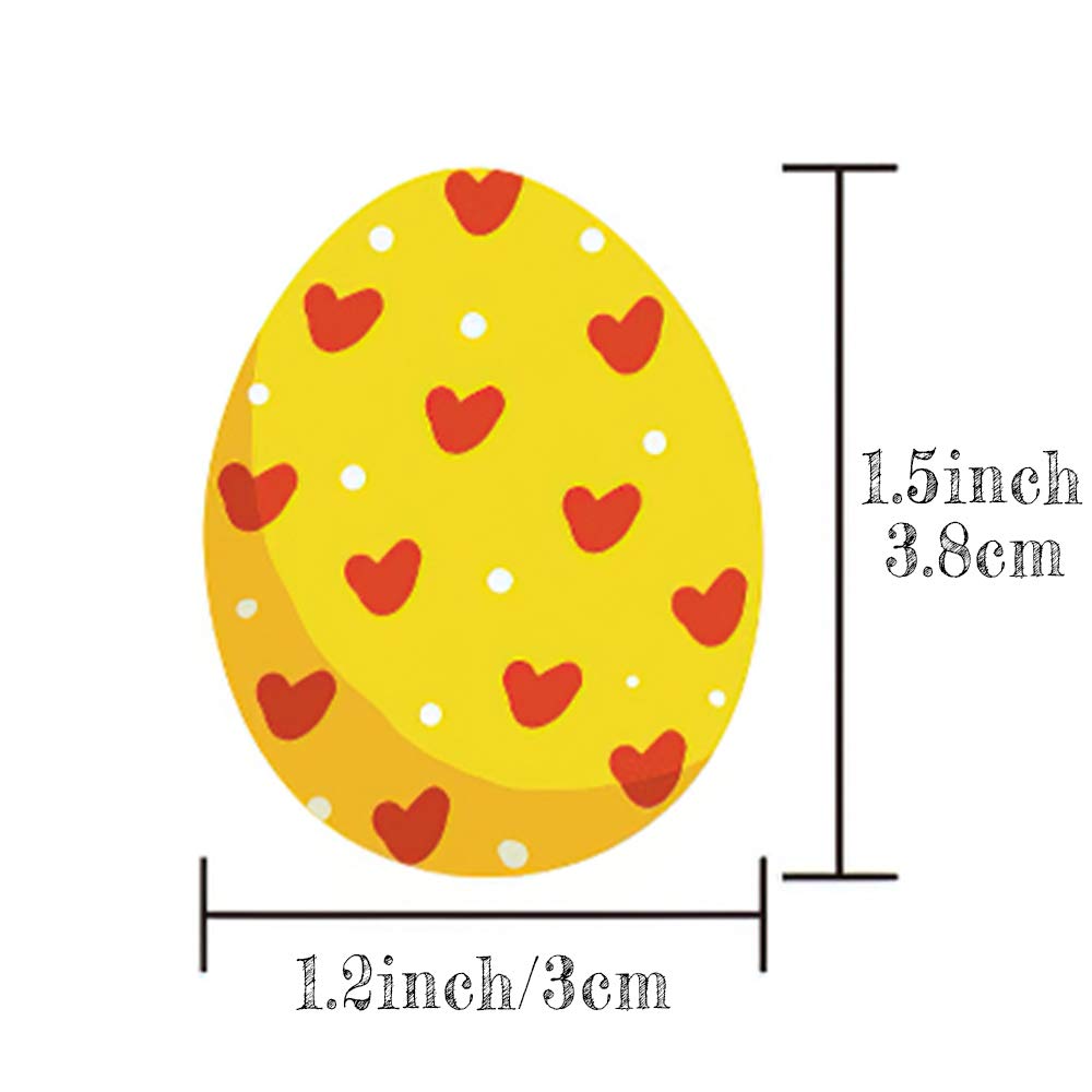 500 pcs Easter Egg Stickers - Self-Adhesive Decorative Stickers with 9 Festive Patterns, Perfect for Easter Party Decorations, Scrapbooking, Gift Wrapping & DIY Crafts