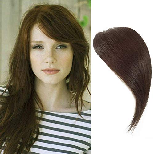 DSOAR Clip-In Human Hair Side Bangs - Natural Straight Fringe Hair Extensions for Women (Dark Brown) | Instant Volume & Face Framing | Perfect for Daily Wear, Cosplay & Special Occasions