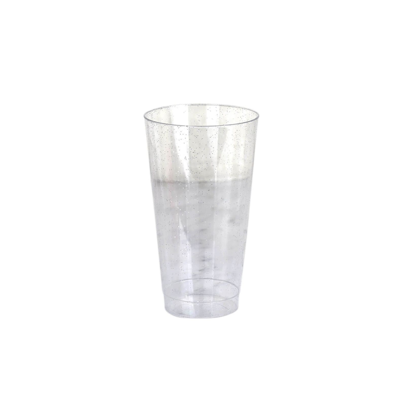 12-Pack 17 oz Sparkling Plastic Cocktail Glasses - Disposable Party Cups for Wedding, Birthday & Holiday Celebrations - Elegant Drinkware for Cocktails, Mocktails & Beverages
