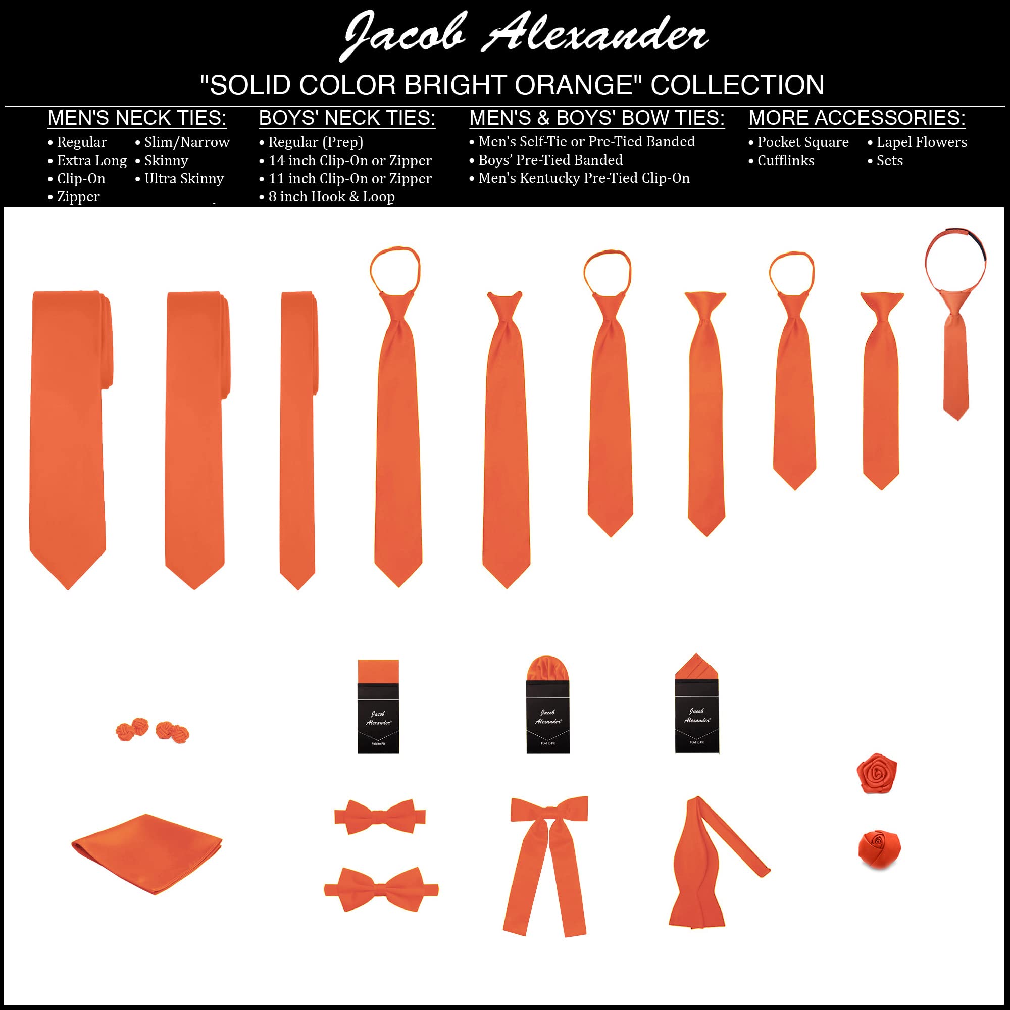 Jacob Alexander Men's Tie, Hanky & Rose Lapel Flower 3-Piece Formal Set - Perfect for Weddings, Prom & Business Events