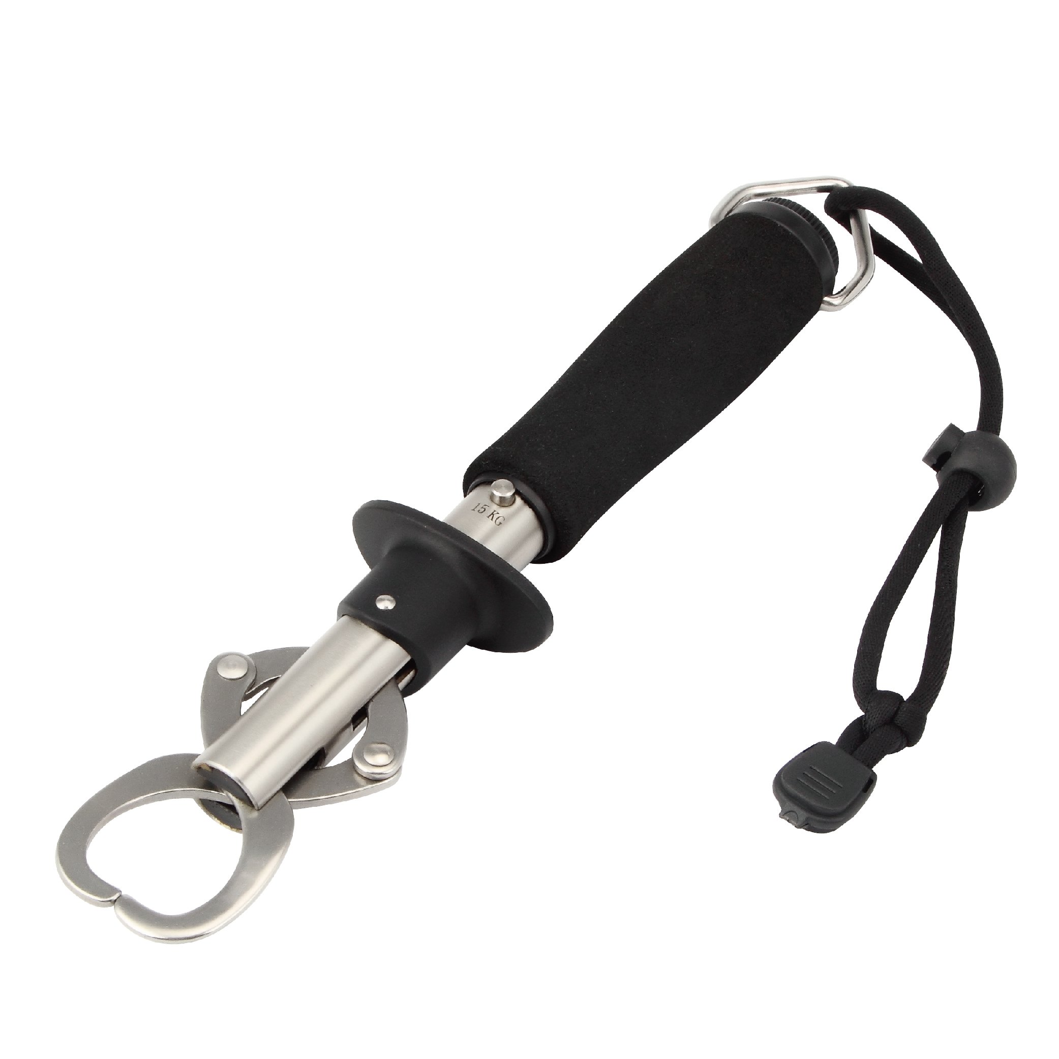 Crazy Shark Stainless Steel Fish Lip Gripper - Heavy Duty Fishing Pliers for Bass, Trout, Walleye - Secure Fish Holder Tool for Catch and Release - Perfect for Freshwater & Saltwater Fishing