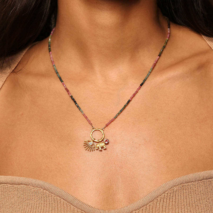 Ganesha Lotus Pendant Necklace - Spiritual Elephant Jewelry for Women | Hindu God Blessing Gift for Yoga, Meditation & Spiritual Protection | JX402