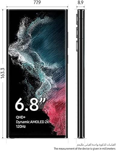 Samsung Galaxy S22 Ultra 5G Unlocked Smartphone - 128GB Black | Dual SIM (eSIM) | Renewed Premium Quality | Perfect for Business Travel & Mobile Gaming