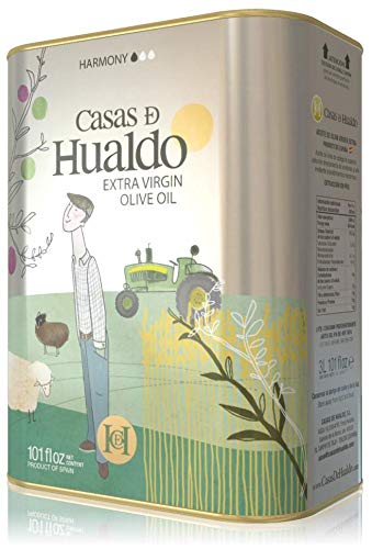 Premium Extra Virgin Olive Oil - Casas de Hualdo Harmony 3L (Pack of 1) | Cold-Pressed, First Cold Press | Perfect for Cooking, Salads & Healthy Recipes