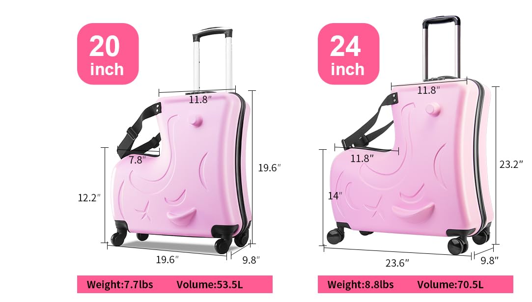 AOWEILA All-in-One Baby Travel Carrier & Ride-On Suitcase - Lightweight Stroller Replacement with Safety Harness & Easy Pull Handle for Toddlers - Perfect for Airports, Shopping & Family Trips