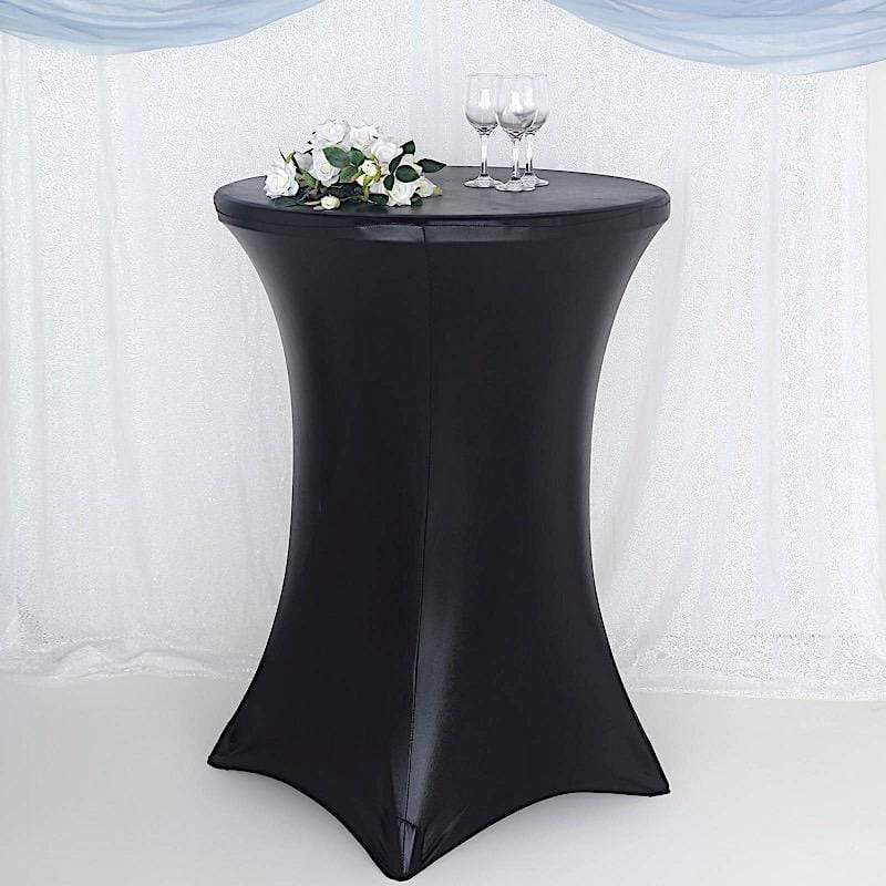 Premium Metallic Fitted Spandex Tablecloth - Elegant Cocktail Table Cover for Parties, Weddings & Events - Stretchable & Wrinkle-Resistant Dining Table Decor