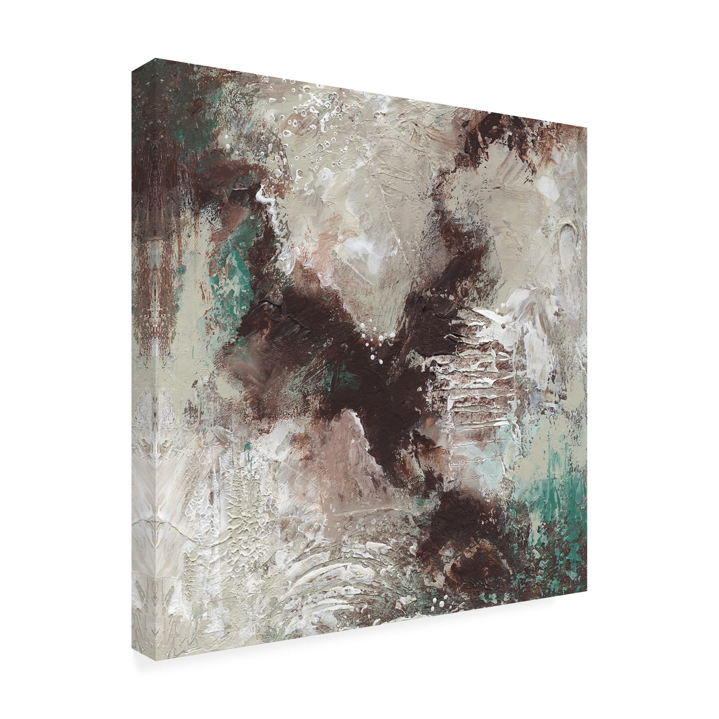 Jai Johnson 'Chocolate Mint' 35x35 Canvas Wall Art Print - Modern Abstract Painting for Living Room, Bedroom & Office Decor