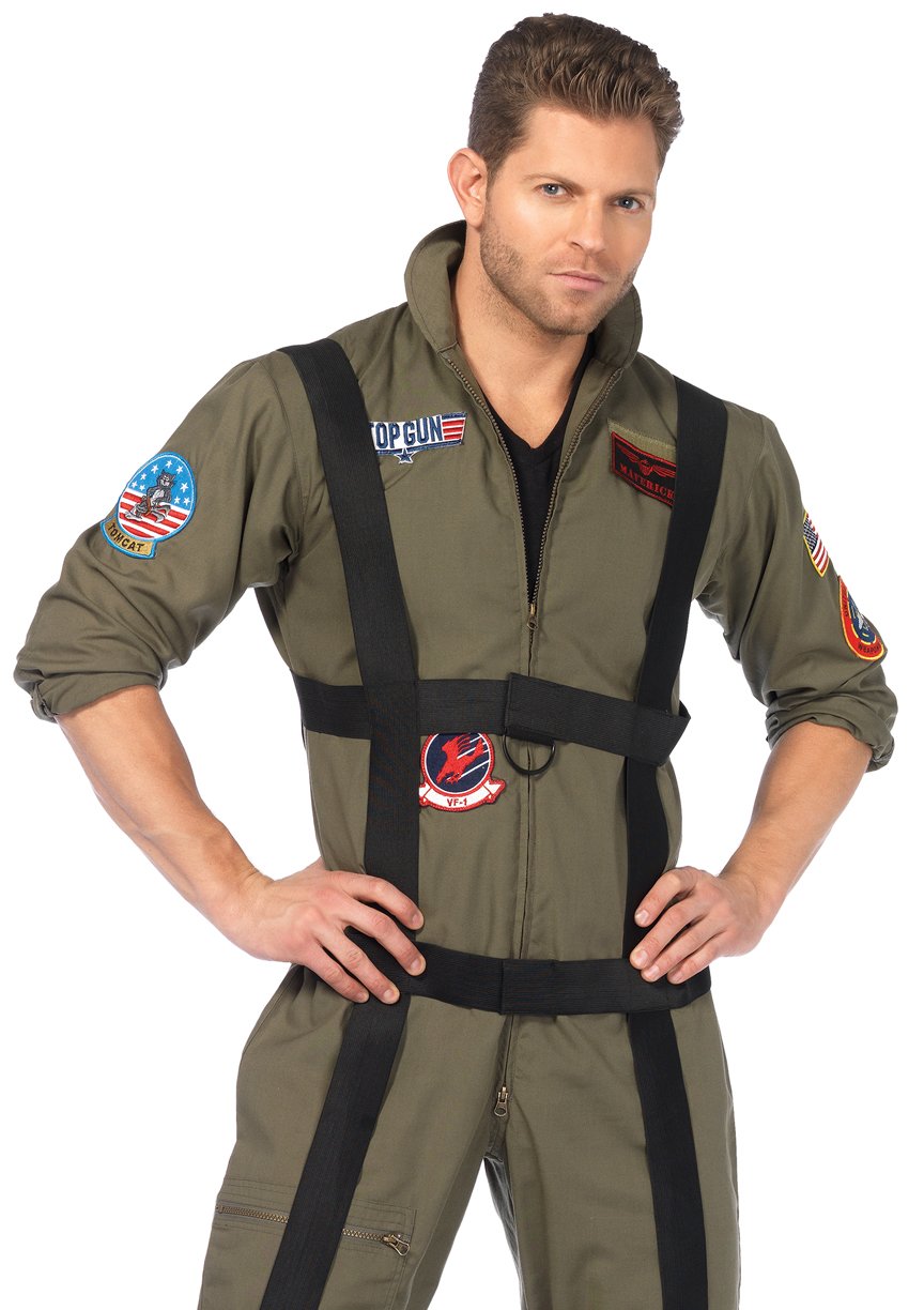 Leg Avenue Men's Top Gun Paratrooper Costume - Halloween, Cosplay & Movie Reenactment Costume for Adults