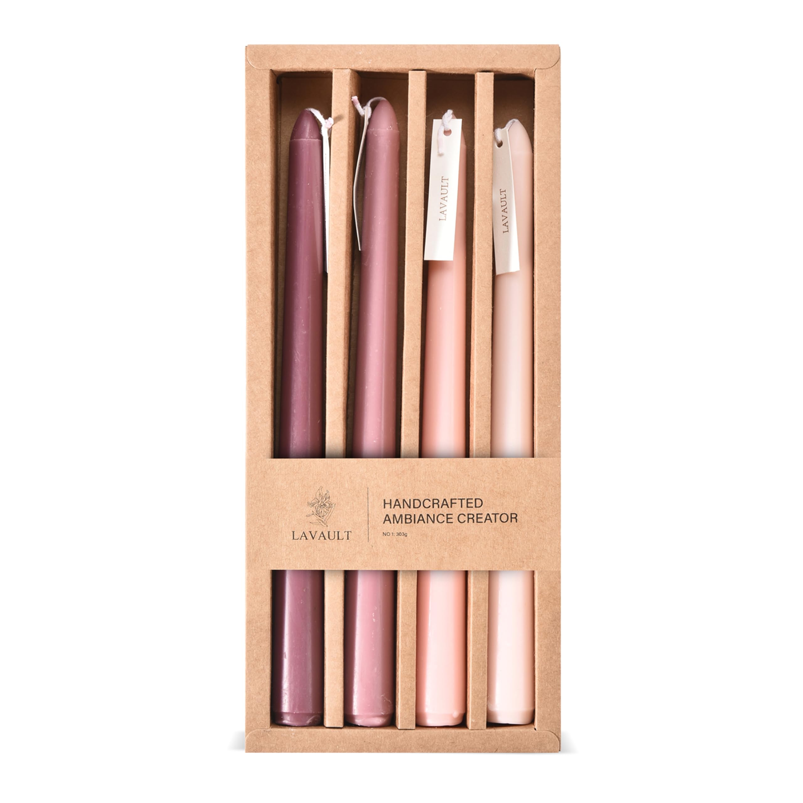 Gradient Taper Candles Set of 4 - Soy Wax Candlesticks for Romantic Dinner & Home Decor