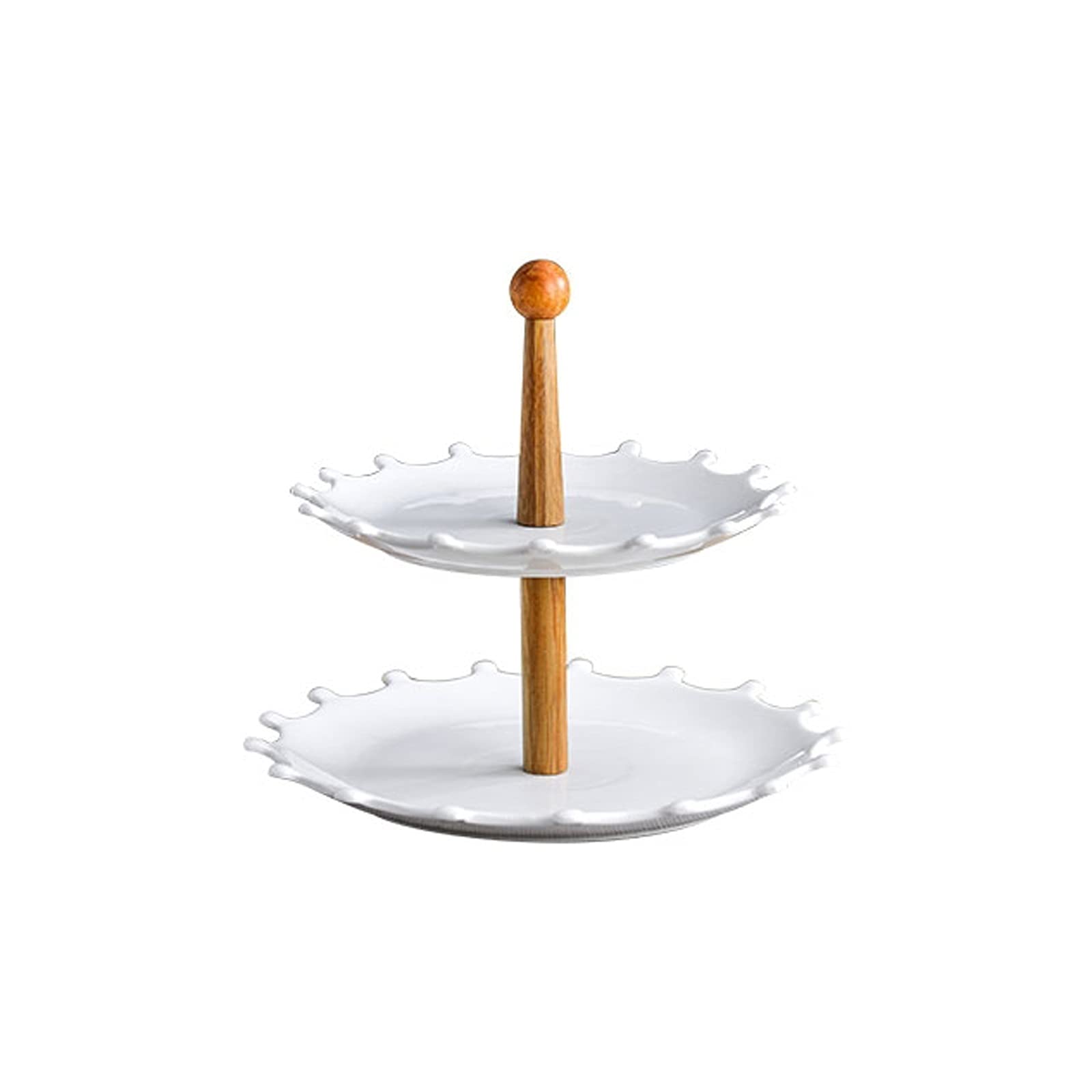 2-Tier Ceramic Cake Stand for Desserts, Fruits & Snacks - Elegant Nordic Style Afternoon Tea Serving Plate for Living Room, Home Decor & Party Display (Color: A) - Perfect for Tea Parties, Weddings & Holiday Gatherings