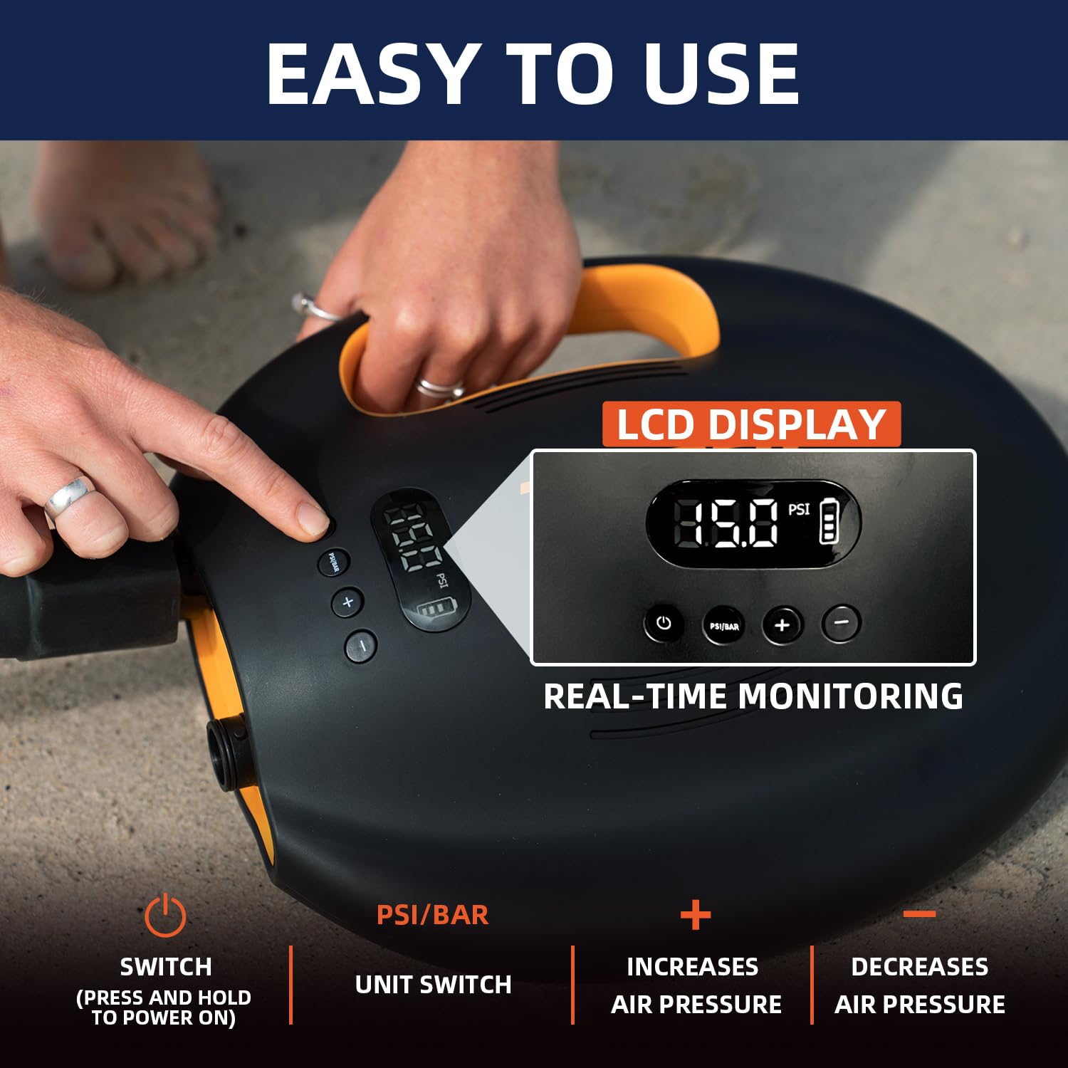 Best Electric Paddle Board Pump - High Pressure 20PSI, Fast Inflation & Deflation - Portable SUP Pump for Inflatable Paddle Boards - Perfect for Beach, Lake & Water Sports Adventures