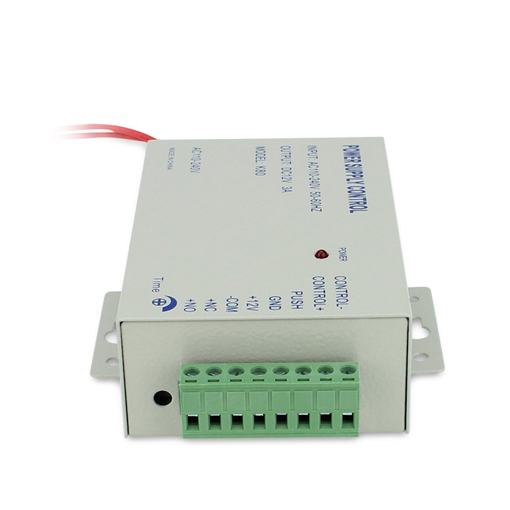 MENGQI-CONTROL Professional Power Supply Unit for Door Access Control System - 110~240V AC Input to 12V/3A DC Output - Ideal for Office Buildings, Smart Homes & Security Systems