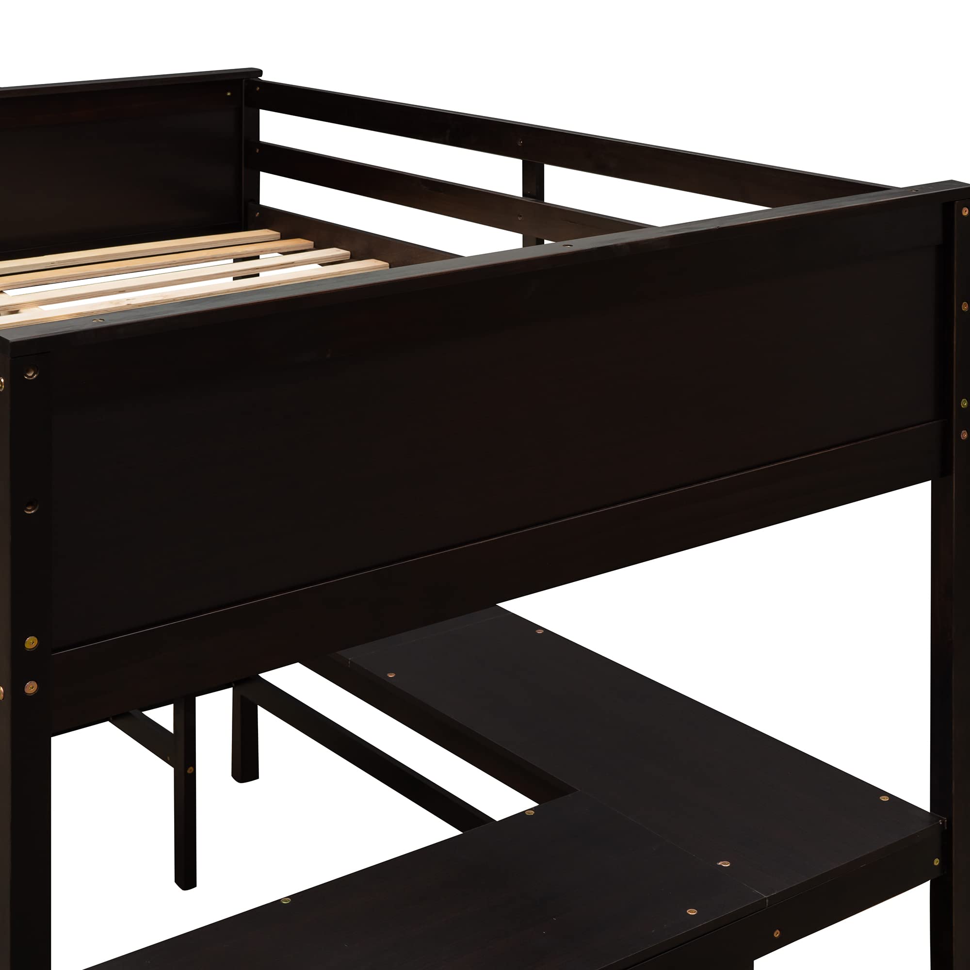 Wooden Loft Bed with Desk & Storage - Harper & Bright Designs for Kids & Teens - Space-Saving Study & Sleep Solution