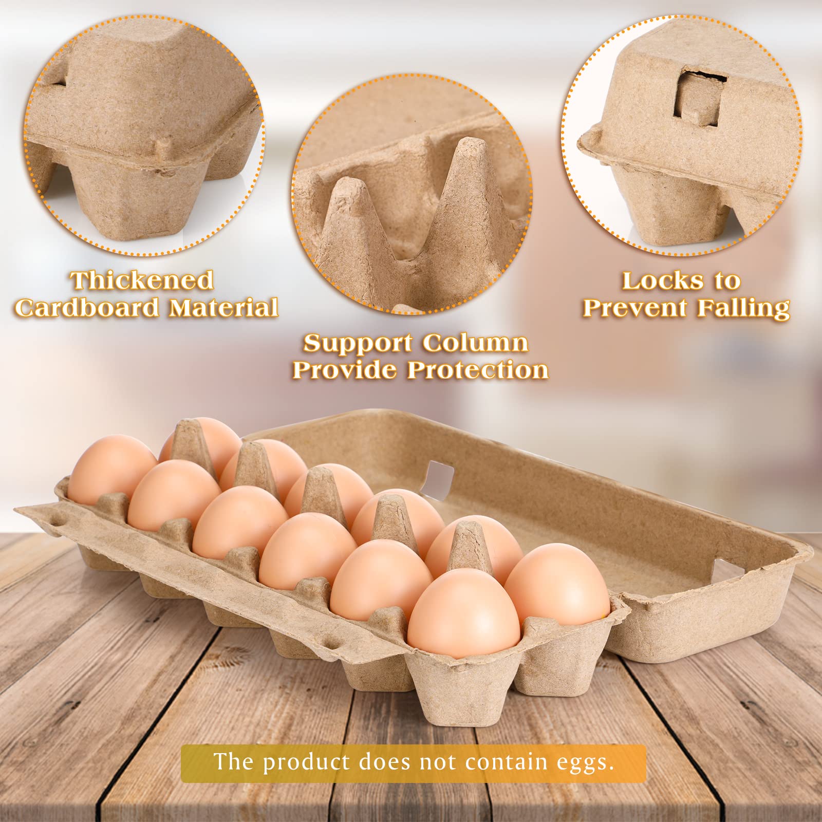 400 Pcs Blank Paper Pulp Egg Cartons - 1 Dozen Egg Containers, Eco-Friendly Cardboard Egg Trays for Kitchen, Farm, Market & Home Egg Storage (2x6 Style) - Perfect for Fresh Eggs, Farmers Markets & Sustainable Packaging