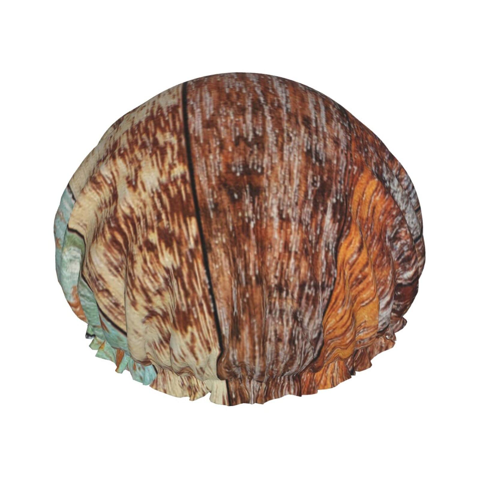Vibrant Wooden Beads Shower Cap for Women - Reusable Waterproof Shower Hat with Double Layer Protection - Perfect for Bathing, Swimming & Hair Care Routines