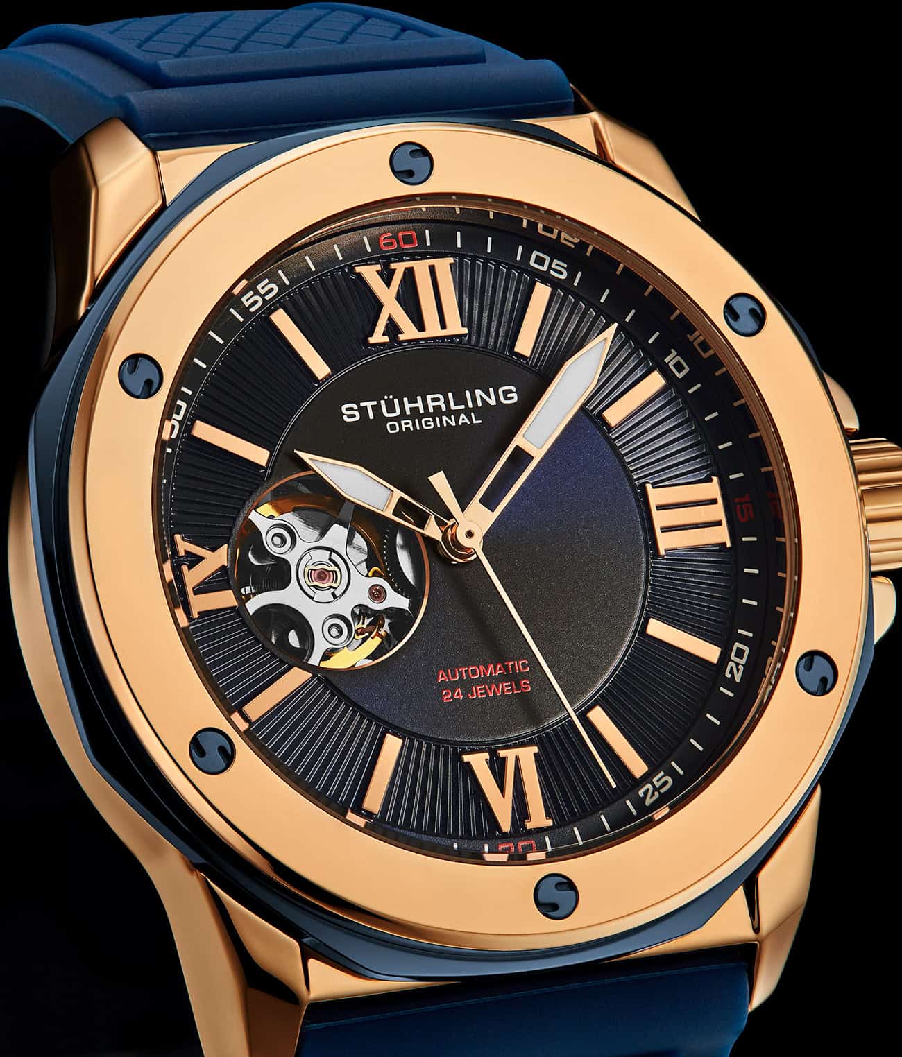 Edwardian Automatic 44mm Skeleton Watch for Men - Luxury Stainless Steel Mechanical Timepiece - Perfect for Business, Formal Events & Gift Giving
