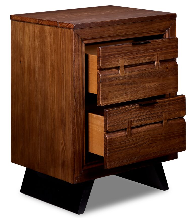 Rustic Brown Camila Night Table - Stylish Bedside Table for Bedroom, Living Room, or Office Decor