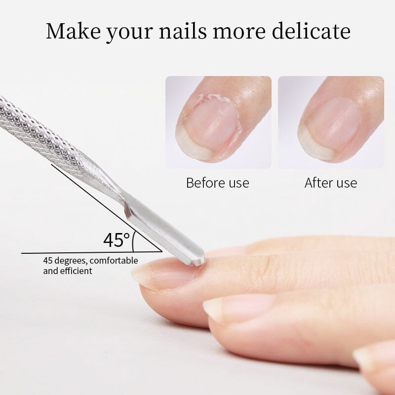 Professional Double Head Cuticle Pusher - Stainless Steel Nail Tool for Manicure & Pedicure - Perfect for Home & Salon Nail Care