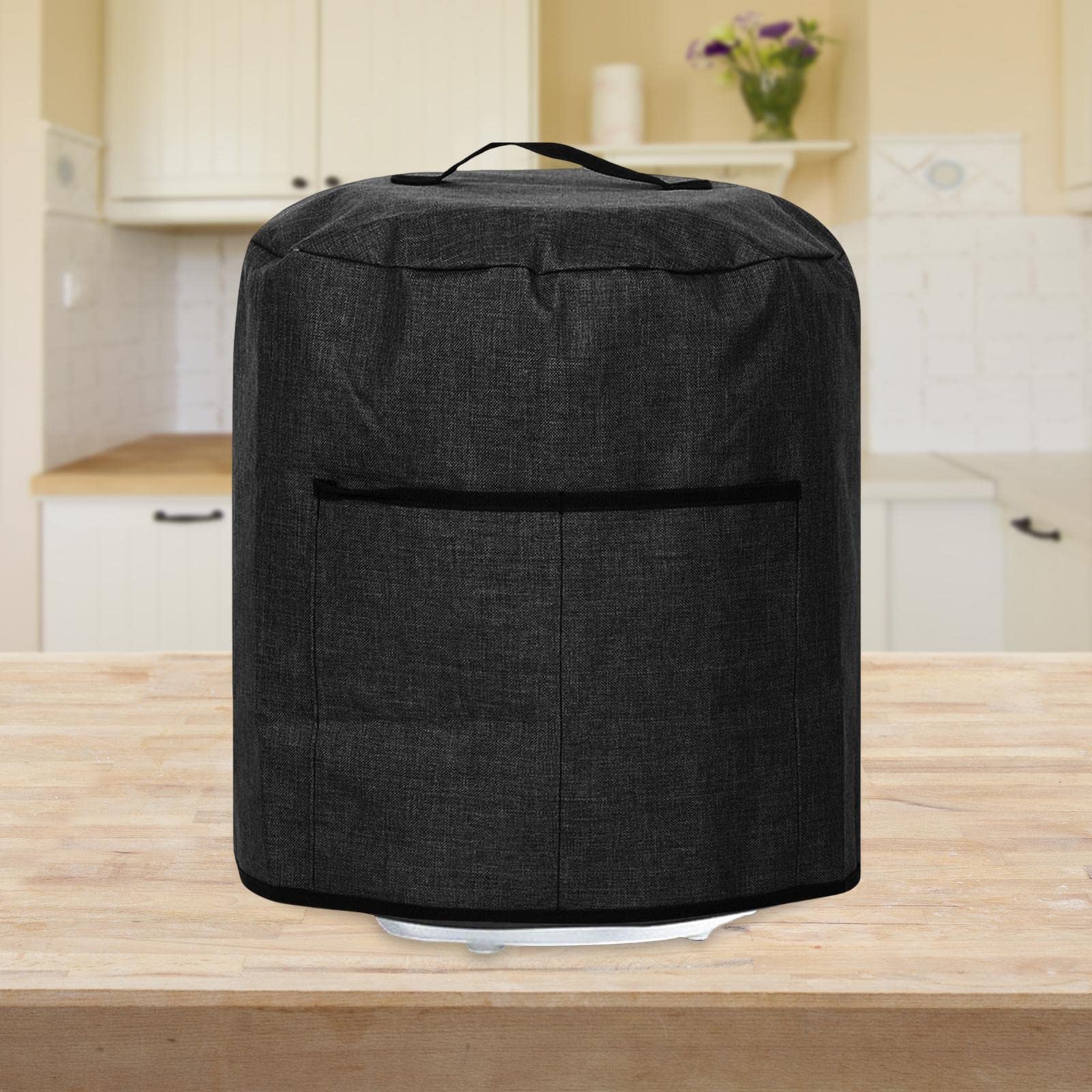 Dual Layer Air Fryer Cover - Dustproof, Easy to Clean Protective Travel Cover for Air Fryers & Cookware - Perfect for Kitchen Storage, Camping & Outdoor Cooking (Black)