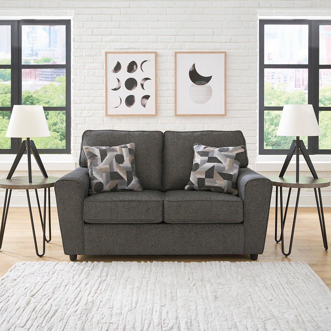 Cascilla Loveseat in Slate - Modern Small Sofa for Living Room, Apartment, or Office - Perfect for Cozy Seating and Stylish Home Decor