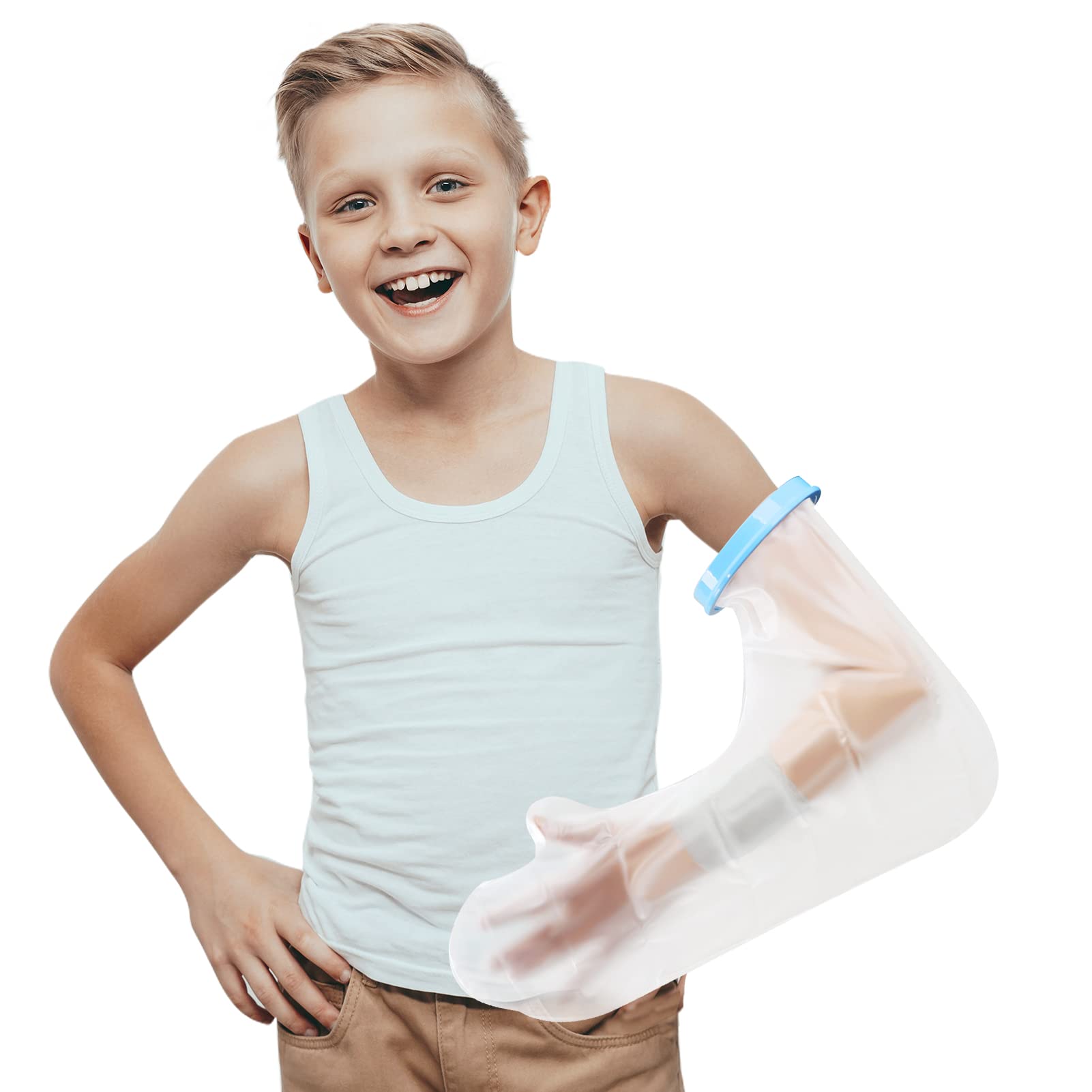 Waterproof Arm Cast Cover for Kids & Teens - Long Full Arm Shower Protector with Comfortable Watertight Seal - Reusable Post-Surgery Shower Sleeve for Bathing & Swimming Protection