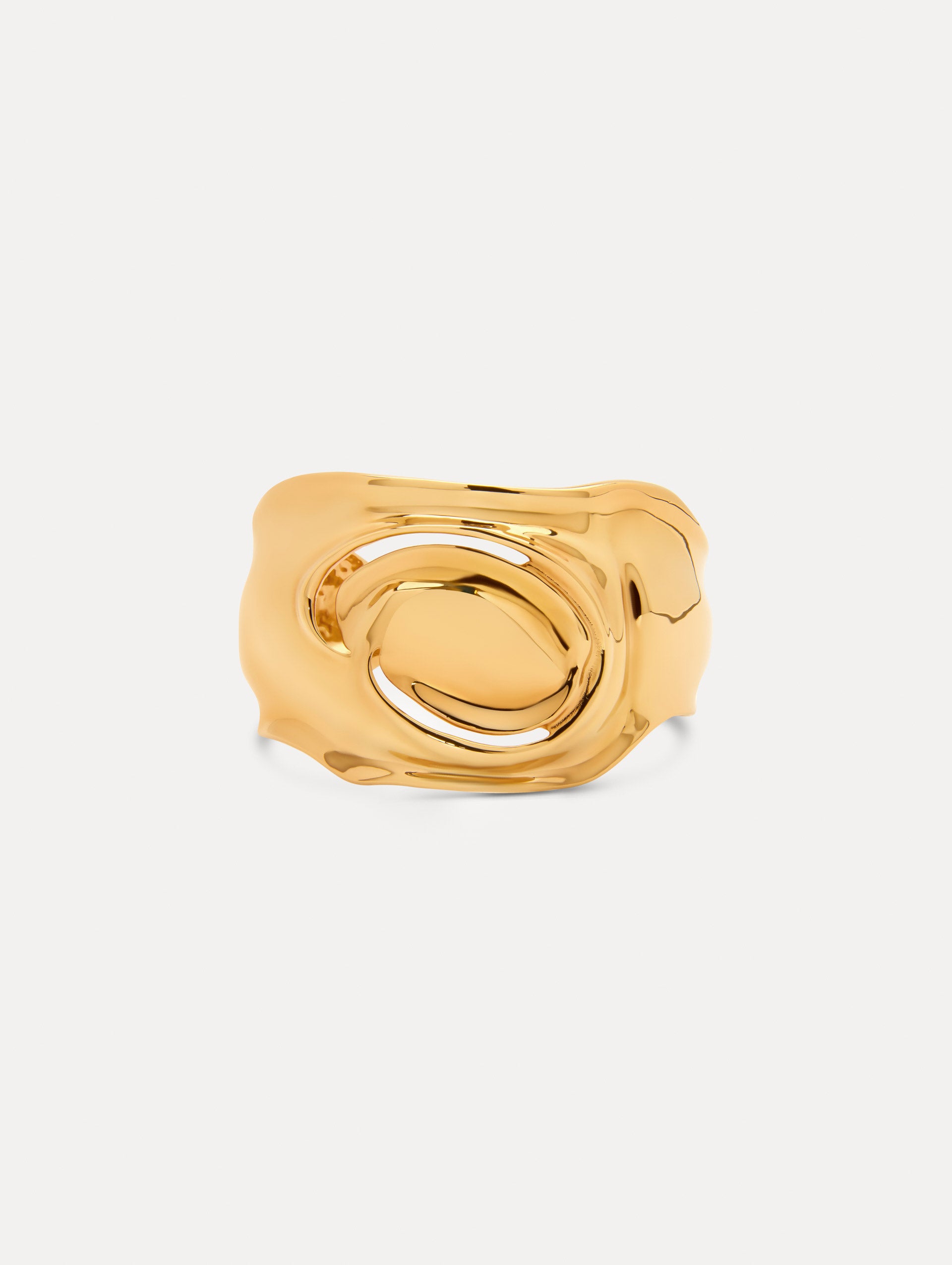 O Cuff Bracelet R25J701 Gold - Elegant Adjustable Bangle for Women, Perfect for Parties, Weddings & Everyday Fashion Accessories