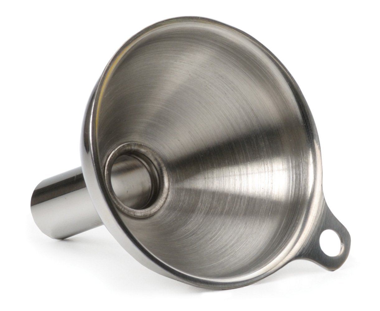 Premium Stainless Steel Kitchen Funnel for Narrow Jars & Bottles - Durable Food-Grade Metal Filling Funnel - Perfect for Home Brewing, Oil Transfer, and DIY Liquor Making (1-Pack)